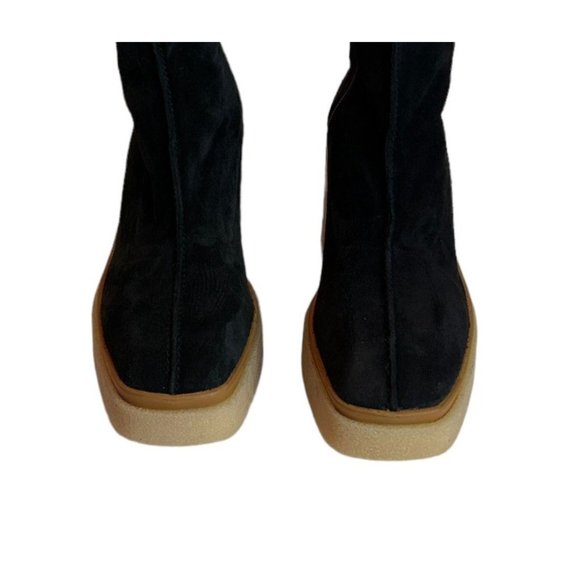 Free People Gigi Black Suede Ankle Bootie Platform Size US 11 NWOB - Picture 4 of 7